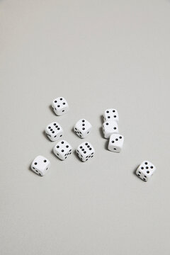 Dices on a grey background
