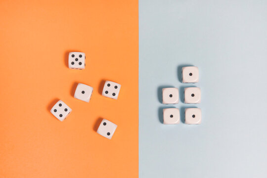 Organized and messy dices