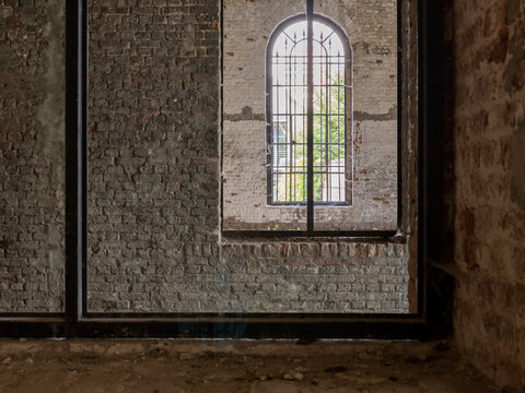 window in abandoned house