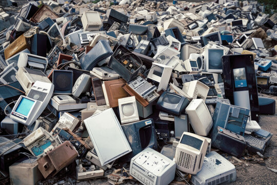 Mountain of Outdated Electronics The Impact of Discarded Devices on Our Planet, generative ai