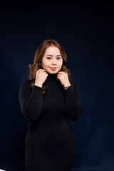 Fototapeta premium Beautiful asian woman natural makeup wear fashion clothes casual dress code office style.