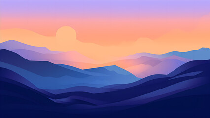 Ethereal Gradient Dreamscape - Minimalist Abstract Landscape for Desktop Backgrounds in Soothing Colors