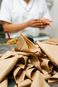 Dulce de leche packed in kraft paper