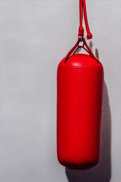 punching bag isolated on a light background