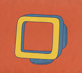 Computer Monitor Retro Illustration