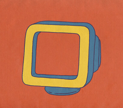 Computer Monitor Retro Illustration