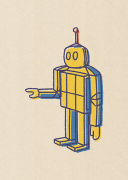 Robot Retro Illustration