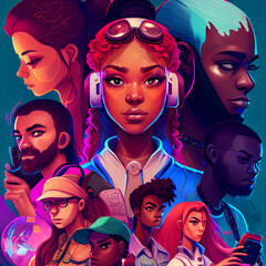 Fototapeta premium illustrations that celebrate diversity and inclusion in the gaming world