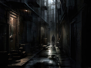 "Lurking Figure in a Shadowy Alley" Generative AI