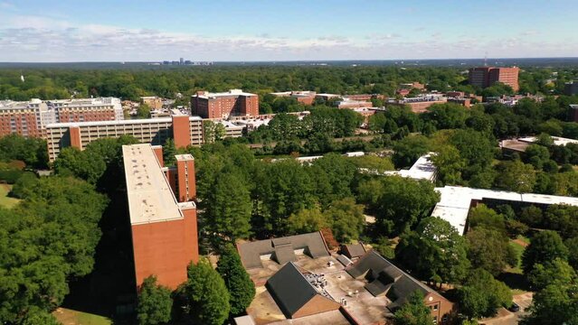 2022 - good aerial over North Carolina State University campus in Raleigh, North Carolina.