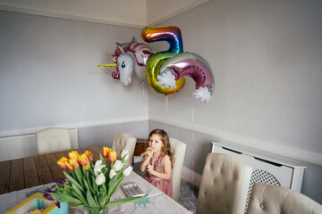 Little girl on her birthday party