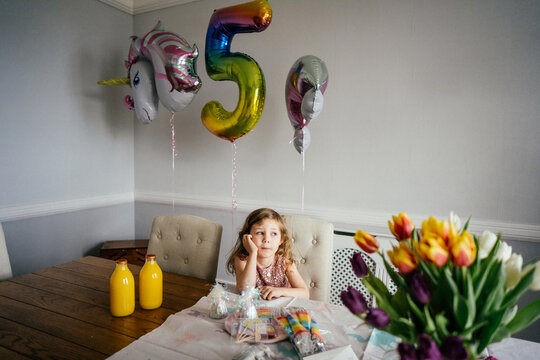 Little girl on her birthday party