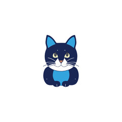 black and white cute cat vector artwork drawing illustration 