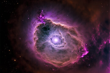 Fototapeta na wymiar Glowing nebula with stars. Fantasy galaxy generative AI background