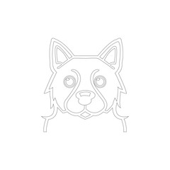 a cute funny dog  out line-drawing artwork illustration 