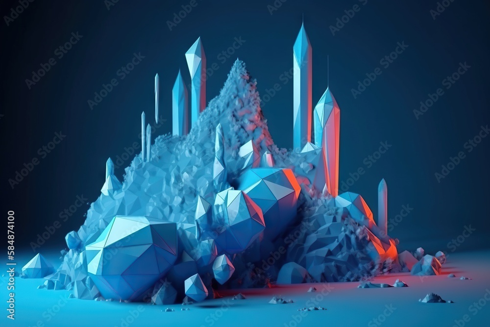 Poster a very large and colorful object with many shapes and sizes on it lunar landscape animation 3d model