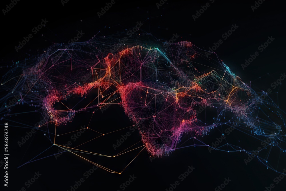 Poster a map of the world with lines and dots on it all connected together deep sea trench video art motion