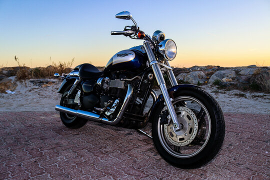 motorcycle on the road at beach