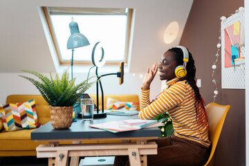 Teen Blogger Recording A Video With Smartphone
