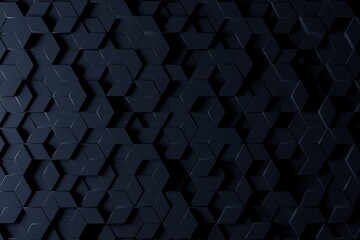 Futuristic Block Wall High Tech 3D Render of Diamond Tile Pattern.