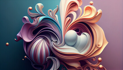 3d abstract colorful background. Vibrant, colorful images ignite imagination and evoke joy. These dynamic artworks captivate with their hues, energizing spaces and uplifting moods—an inspiring additio