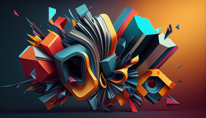 3d abstract colorful background. Vibrant, colorful images ignite imagination and evoke joy. These dynamic artworks captivate with their hues, energizing spaces and uplifting moods&mdash;an inspiring additio