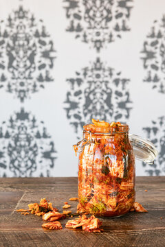 Homemade Korean Kimchi In A Jar
