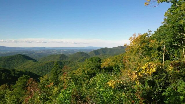 2022 - beautiful aerial over the Blue Ridge Mountains Appalachia, Tennessee, Virginia, North Carolina or Georgia.