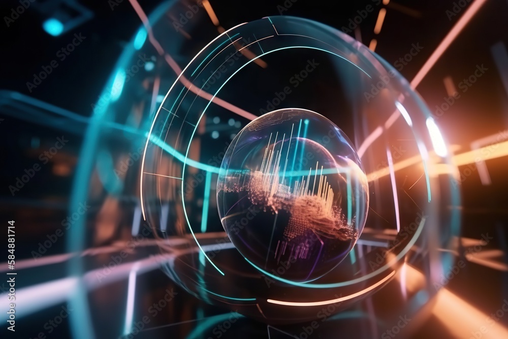Poster a futuristic abstract background with a circular object in the middle of it deep sea trench kinetic 