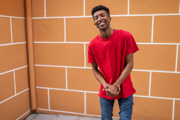 portrait of young black man outdoors