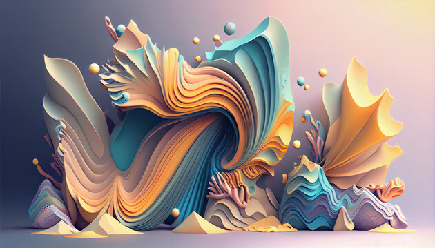 3d abstract colorful background. Vibrant, colorful images ignite imagination and evoke joy. These dynamic artworks captivate with their hues,energizing spaces and uplifting moods an inspiring addition