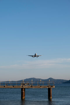 Plane approaching an airport