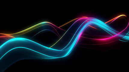 light, wave, design, fractal, wallpaper, Generative AI