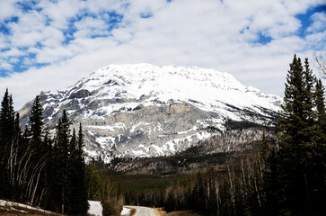 snow covered mountains