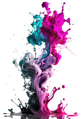 Fototapeta premium Colourful ink in water. abstract background. Generative ai