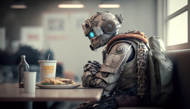 Robot on a Lunch Break Generative AI