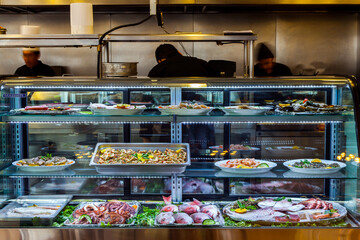 Food in Market Freezer