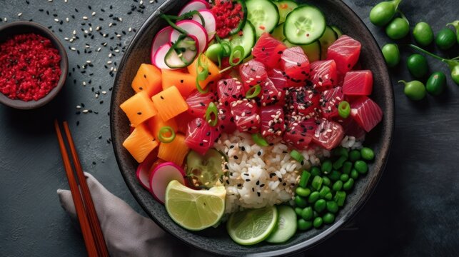 Discover the Ultimate Dining Experience with Our Exquisite Salmon Tuna Poke Bowls, GENERATIVE AI
