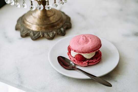 Big raspberry macaron - Powered by Adobe