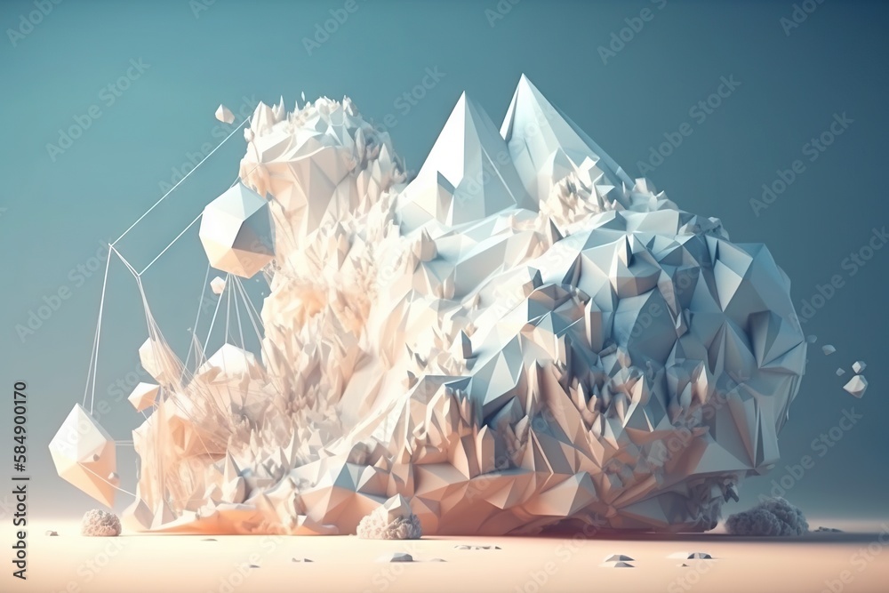 Poster a very large white object with many smaller objects in it's back glacier animation motion graphics g
