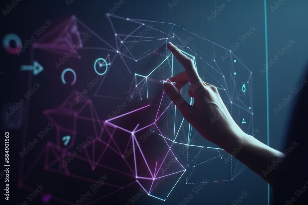 Poster a person drawing on a wall with a marker and a pen workshop animation motion graphics generative ai