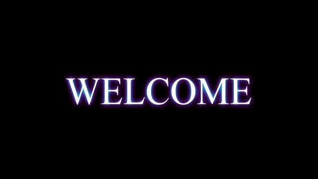 Welcome text typography animation 4k hd	
