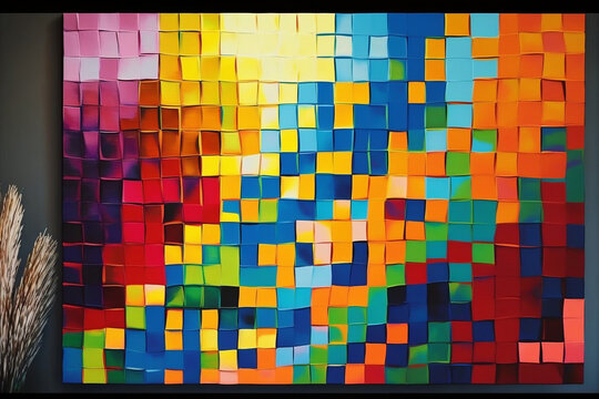 Mosaico de Colores al Óleo