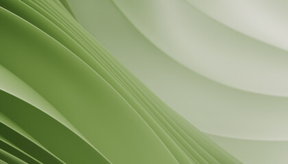 Abstract green background with layers of silk folded drapery