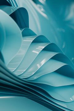 Abstract blue background with layers of silk folded drapery
