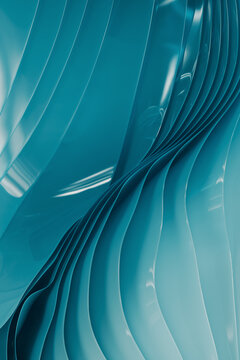Fototapeta Abstract blue background with layers of silk folded drapery