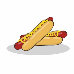 Title: 2D Fast Foods illustration Drawing with full colour image