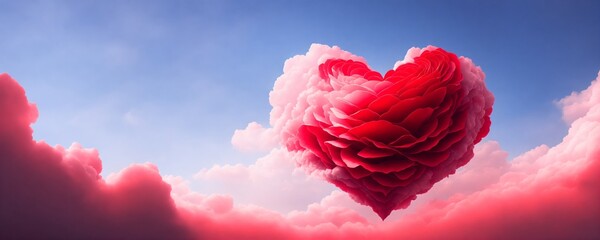 heart in the clouds / Valentine's Day / Heart, a heart shaped object floating in the sky