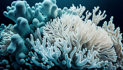 Naklejka na ściany i meble Underwater coral reef teeming with colorful sea life ,generative AI