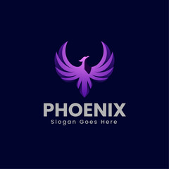 Vector Logo Illustration Phoenix Gradient Colorful Style